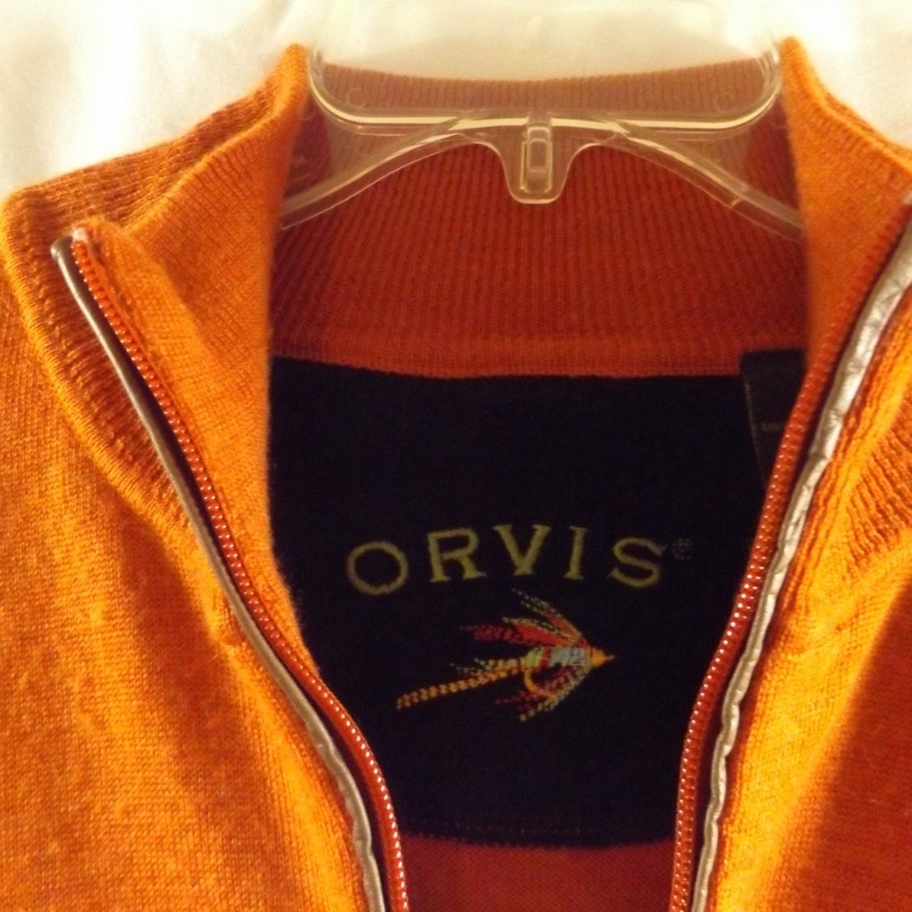ORVIS  Mens Burnt Orange 100% Merino Wool Quarter Zip Sweater XXL - Picture 4 of 9